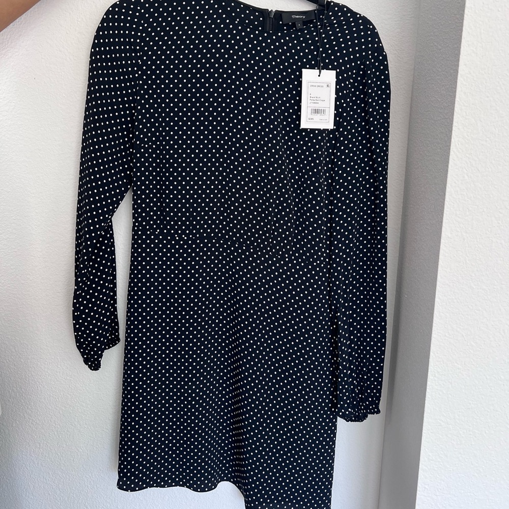 Theory polka dot mini dress